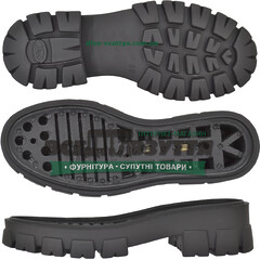 3330 PU  р. 36-41  кіл-р. ЧЕРНИЙ  / Підошва жіноча