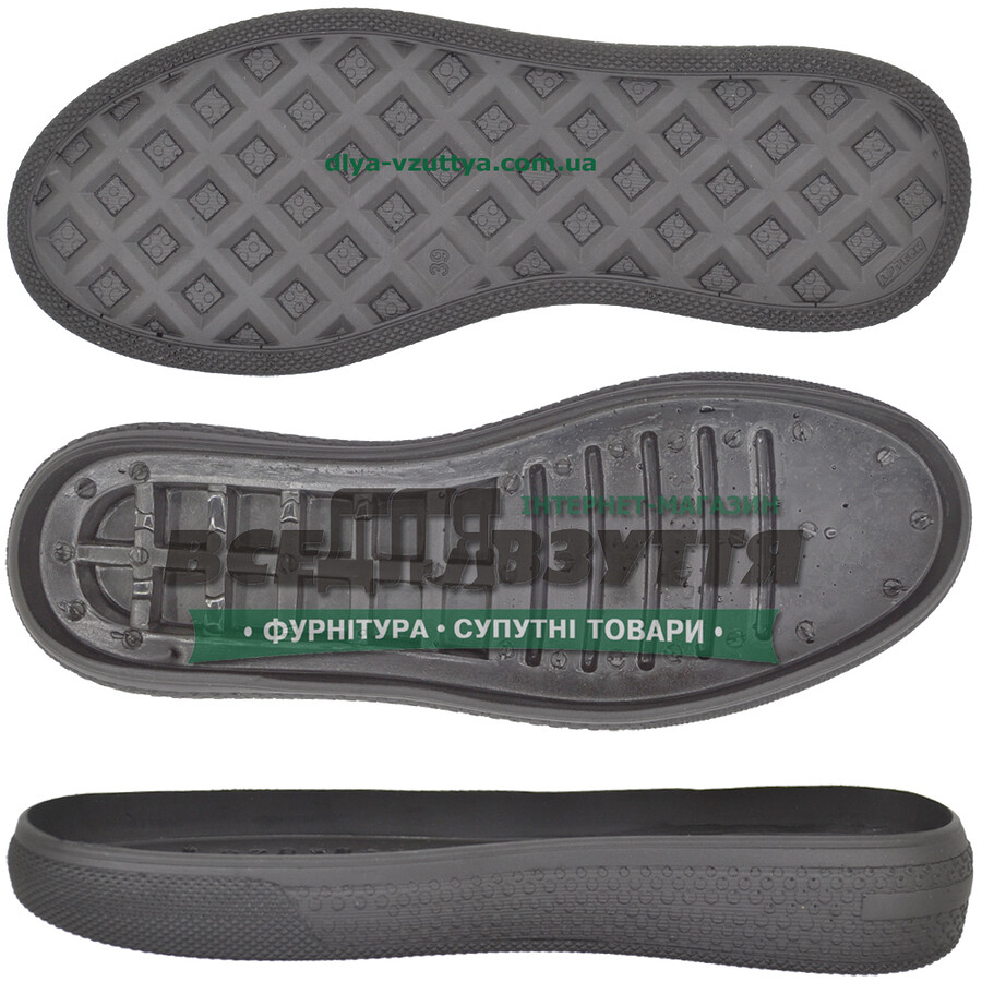 3334 PU  р. 36-41  кіл-р. ЧЕРНИЙ  / Підошва жіноча