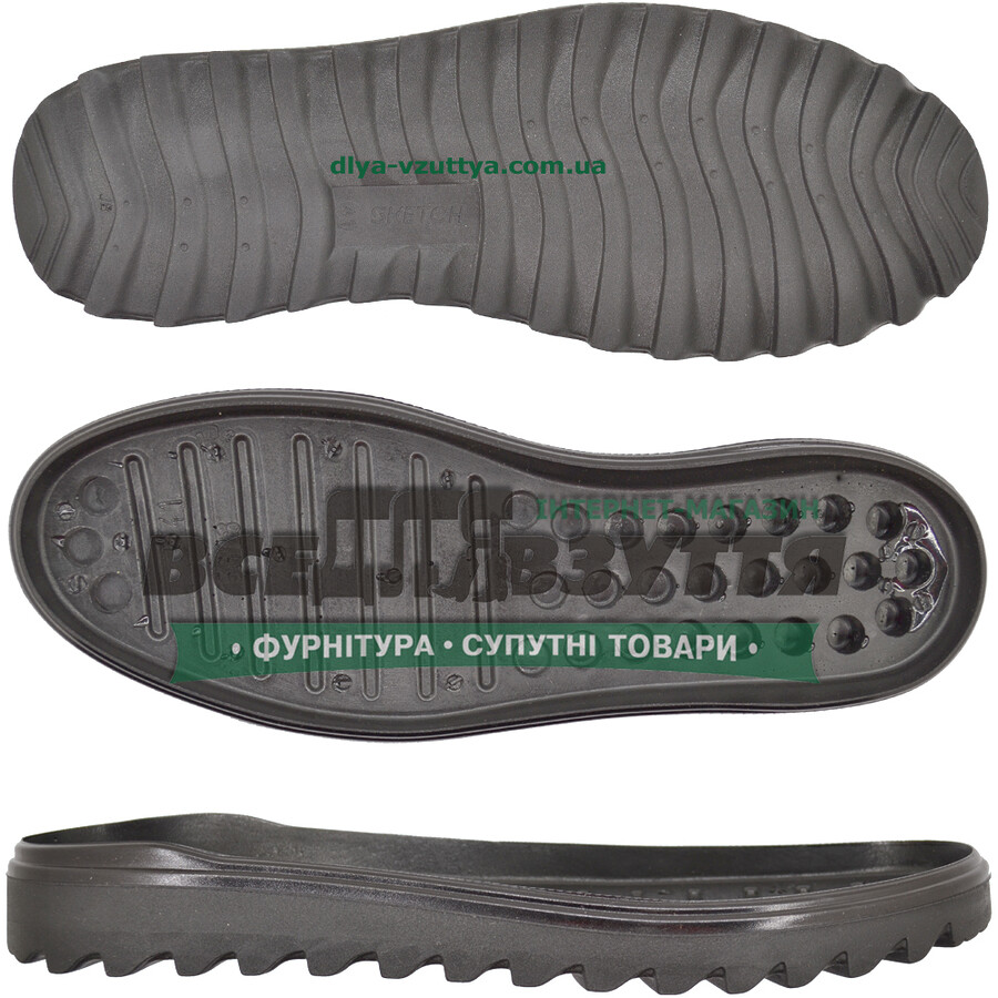 5628 PU р.40-45 цв. Черный Подошва мужская