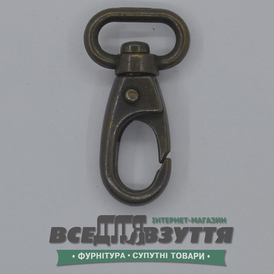 Карабин галантерейный 15мм (4020) цв. Антик