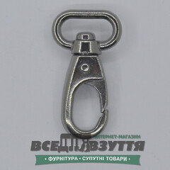 Карабин галантерейный 15мм (4020) цв. Темный никель