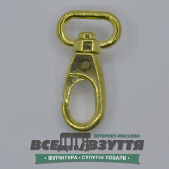 Карабин галантерейный 15мм (4020) цв. Золото