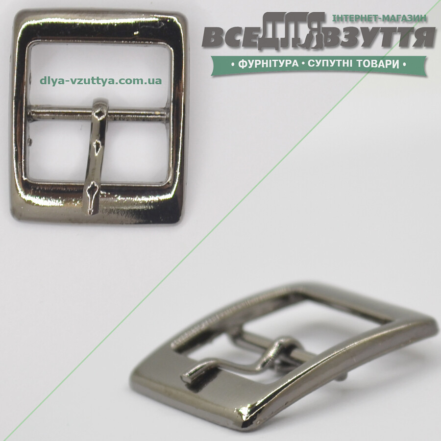Пряжка для взуття (32437) 16мм кіл-р. Темний никель