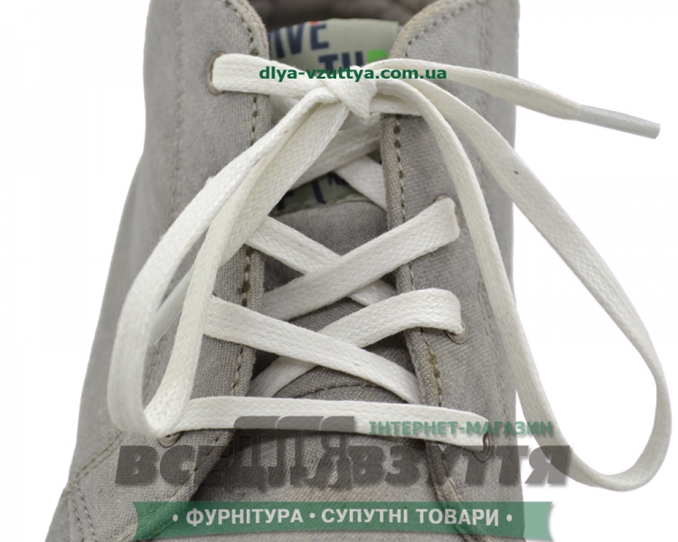 Шнурок вощений плоский 2х5 (90см) белий