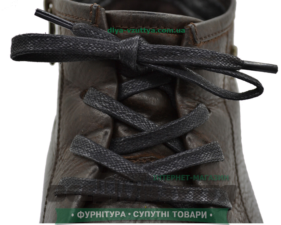 Шнурок вощений плоский 2х5 (90см) чорний