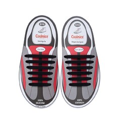 Силиконовые шнурки Coolnice 6+6 цв. Черный